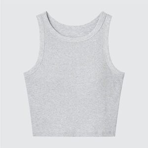 Uniqlo - Gray Ribbed Cropped Sleeveless Bra Top